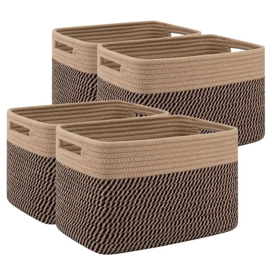 

Pack Storage Baskets for Organizing, Woven Baskets for Shelves Perfect for Toys, Books, Towels, and Clothes, Durable Gift Baske
