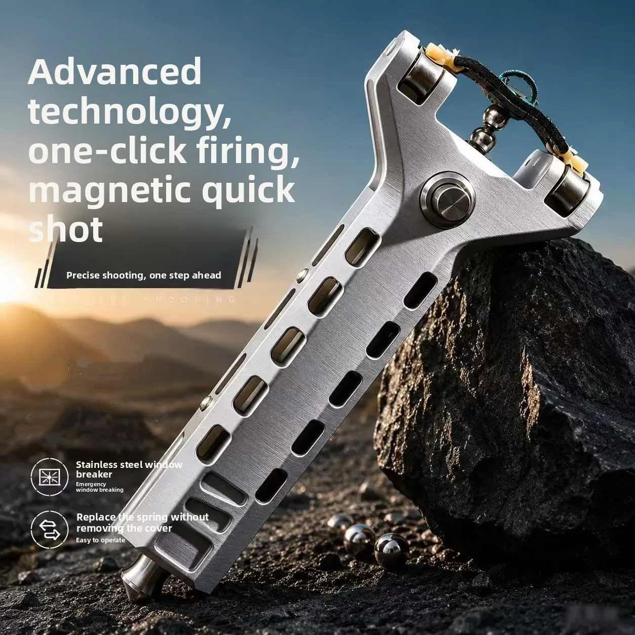 Aluminum Alloy CNC Metal Clip Outdoor Automatic Loading Bow Strong Bow Outdoor Precision Shooting God Weapon Boys Girls Toys