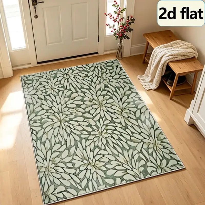 1 Piece of Soft Fabric Carpet with Abstract Floral Leaf Pattern, Soft and Comfortable, Suitable for All Seasons, Lightweight and Easy to Maintain, Perfect for Living Room, Bedroom, Entryway, Home Decor, Room Decoration, Autumn, Winter.