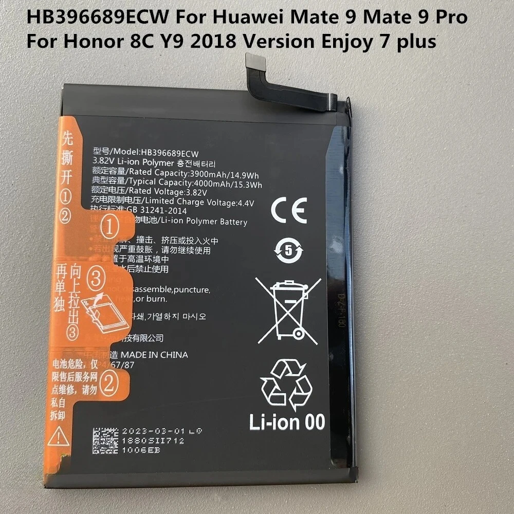 New HB396689ECW Battery For Mate 9 Mate9 Pro 8C Y9 2018 Enjoy 7 Plus 4000MAH