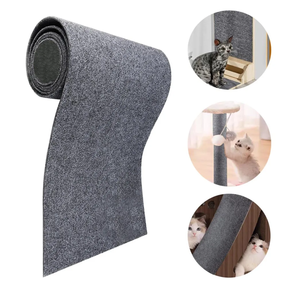 Alfombrilla autoadhesiva antiarañazos para gatos, Alfombra de protección de tela para rascar, color gris, novedad