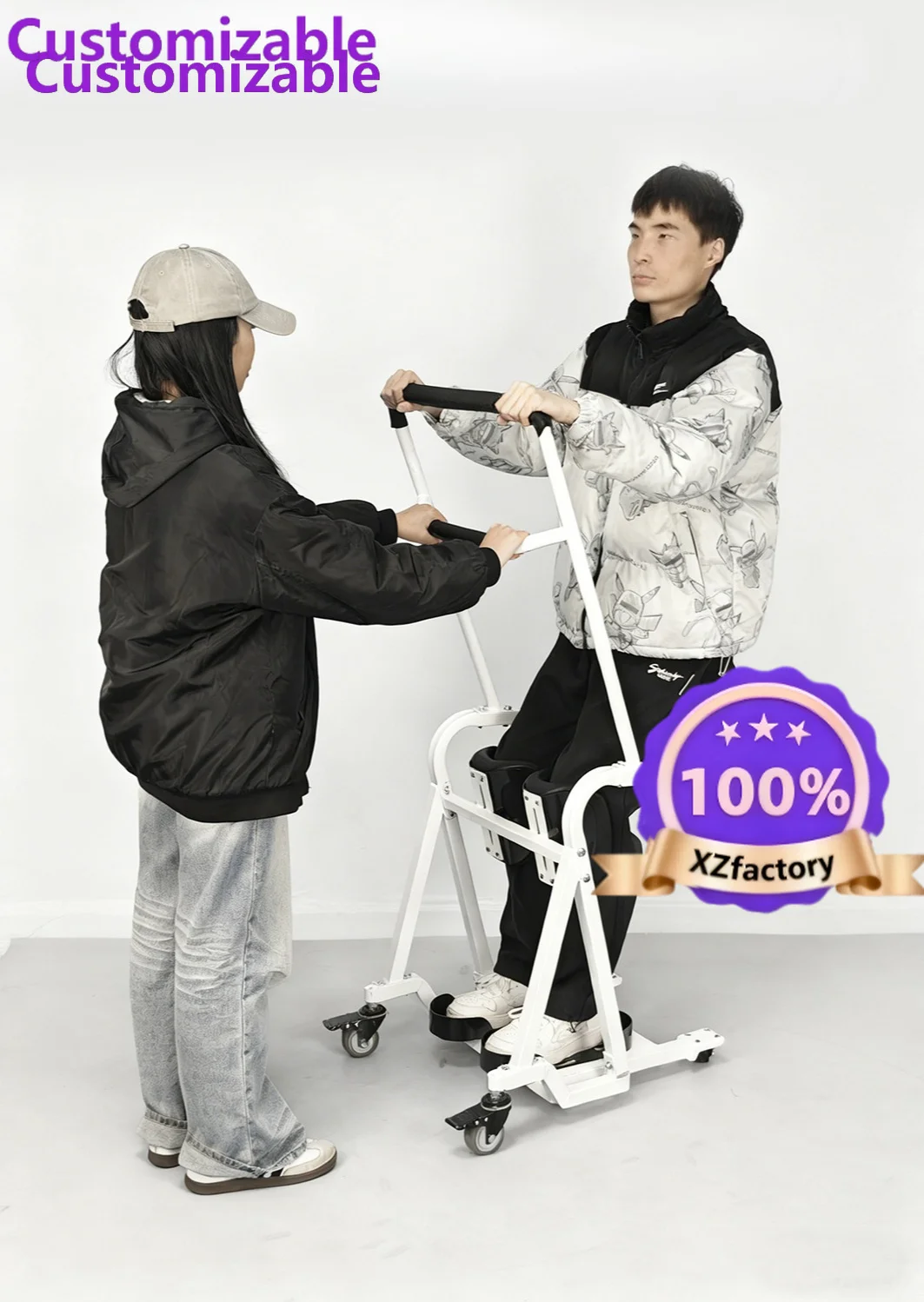 Factory Direct 2026 Top Rated Seated Flat Stand Pedestrian Handicap Lifter Rehabilitation Training Walker