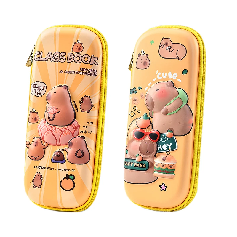 3D Capybara Pencil Case Drop Resistant Waterproof Student School Supplies Large Capacity Multifunctiona Pen Pouch Stationery