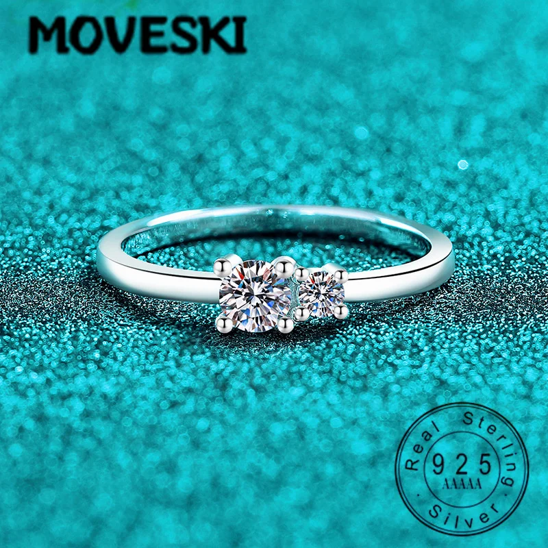 

Кольцо-обещание MOVESKI из стерлингового серебра 925 пробы с изящным круглым муассанитом для женщин, минималистичное украшение на каждый день, подарок для нее