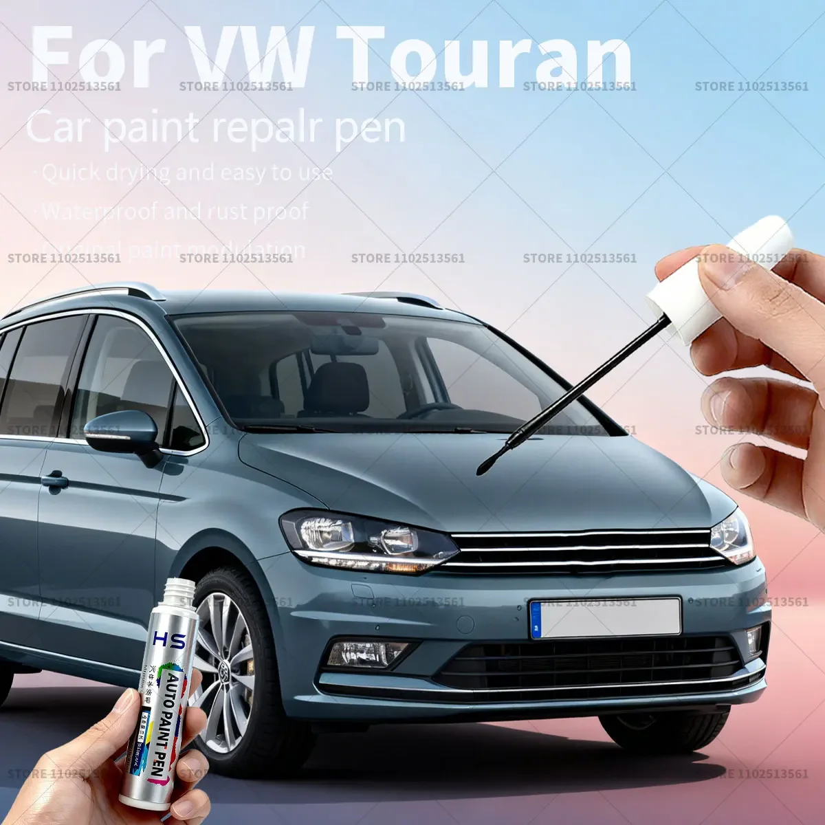 

Car Paint Repair Pen Touch Up Scratch Remover DIY Auto Accessories For Volkswagen Touran Black White Blue LA5J Silver Gray B7X