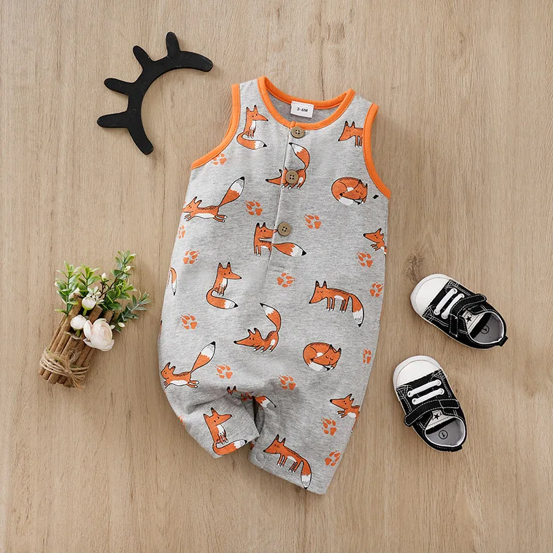 Newborn Baby Boy Clothes Sets  Jumpsuit Summer Short Sleeve Romper  Manyin Fox Perfect for Outings and Daily Wear Basic Style