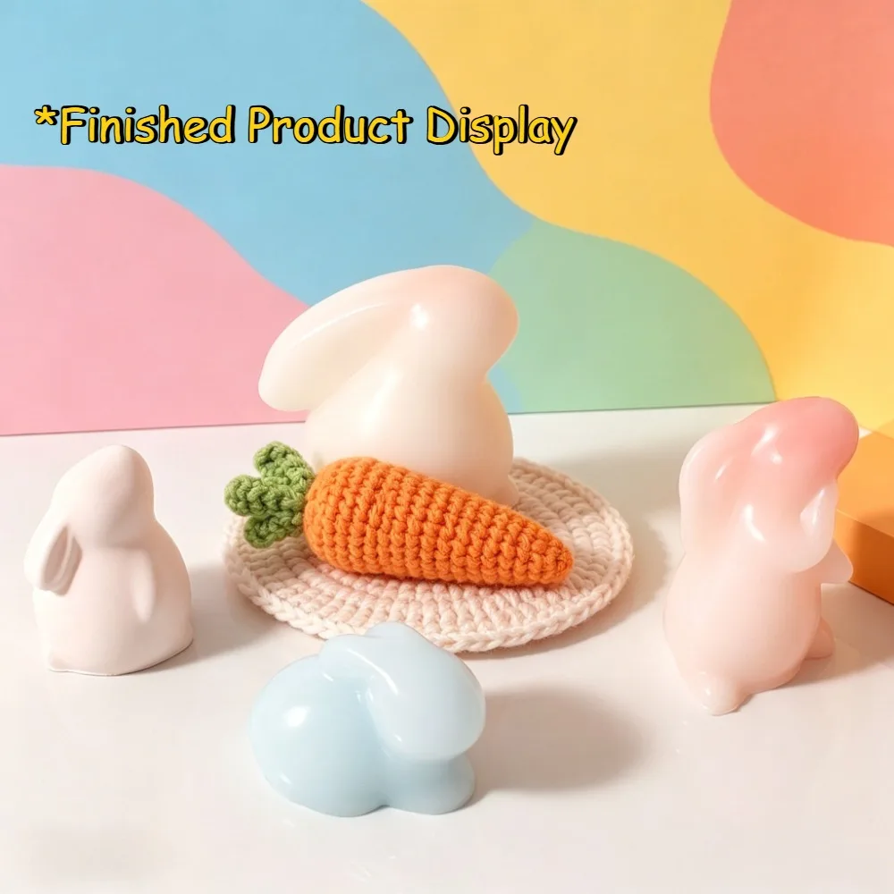 3D Rabbit Shape Silicone Ornament Mould Set, DIY Casting Mold for Drip Resin and Plaster Projects, Hand‑crafted Home Decorations, Great Holiday Presents for Halloween Xmas Thanksgiving, Interesting DIY Toy for Children Handmade Activities