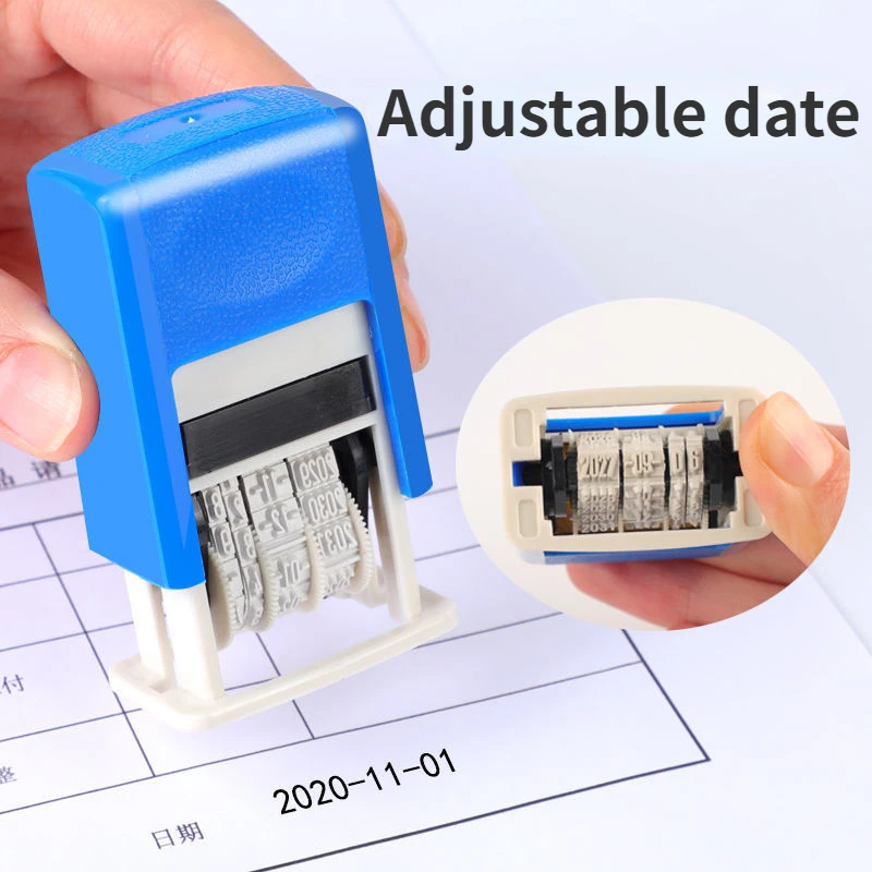 Reusable Practical DIY Hand Account Date Stamps ABS Adjustable Universal Office Supplies Self-Inking Tool for Student