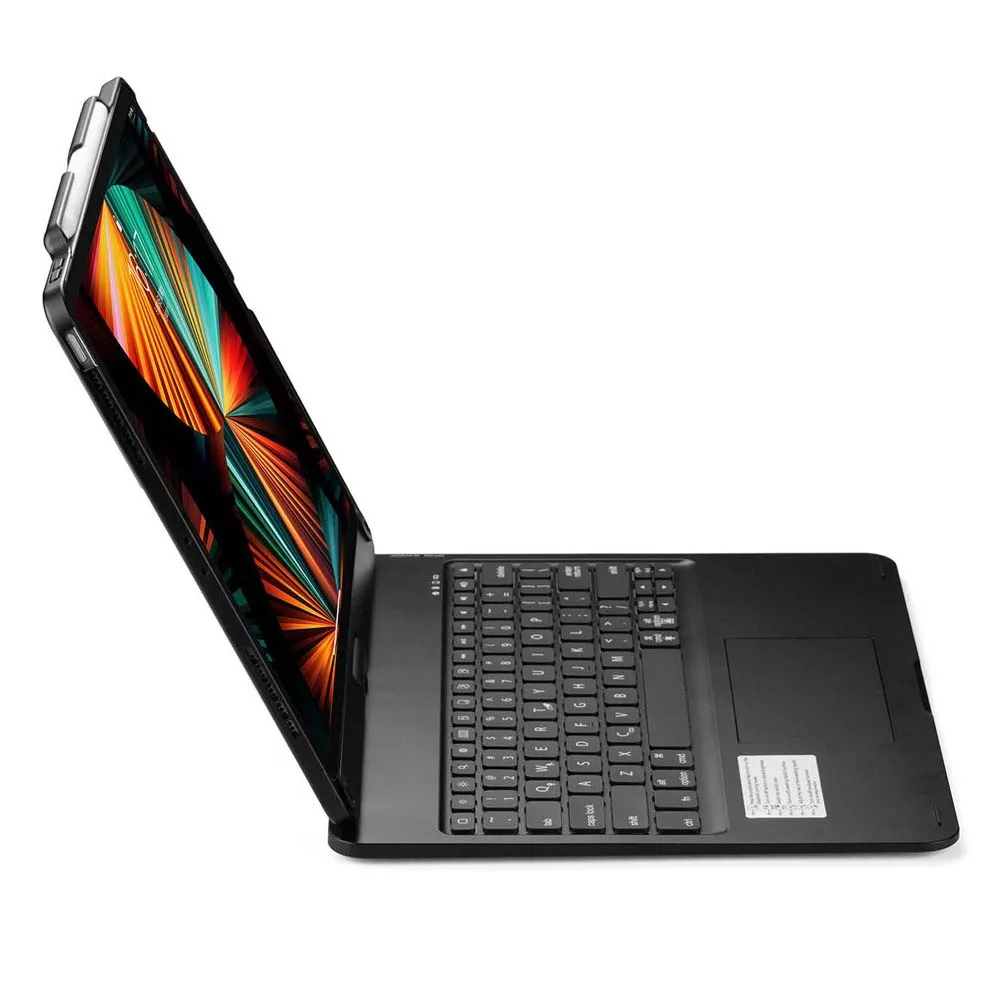 for iPad Pro 12.9inch with Bluetooth Keyboard Case 360 Degree Rotatable RGB Backlight Foldable Stand with Pen Slot Protect Cover
