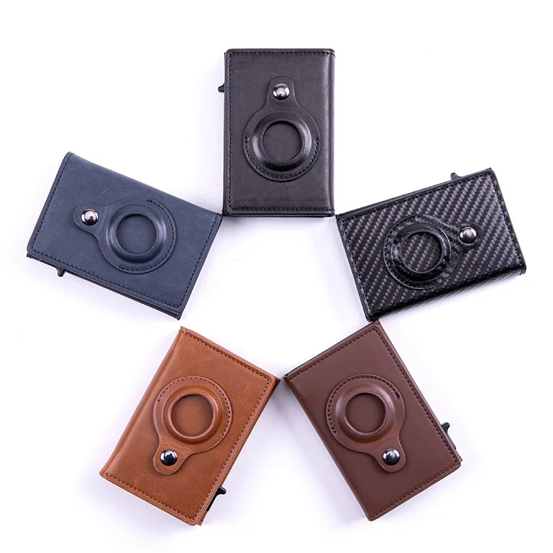 

Держатель для карт из искусственной кожи с защитой от RFID и функцией предотвращения потери, трекер для кредитных карт.