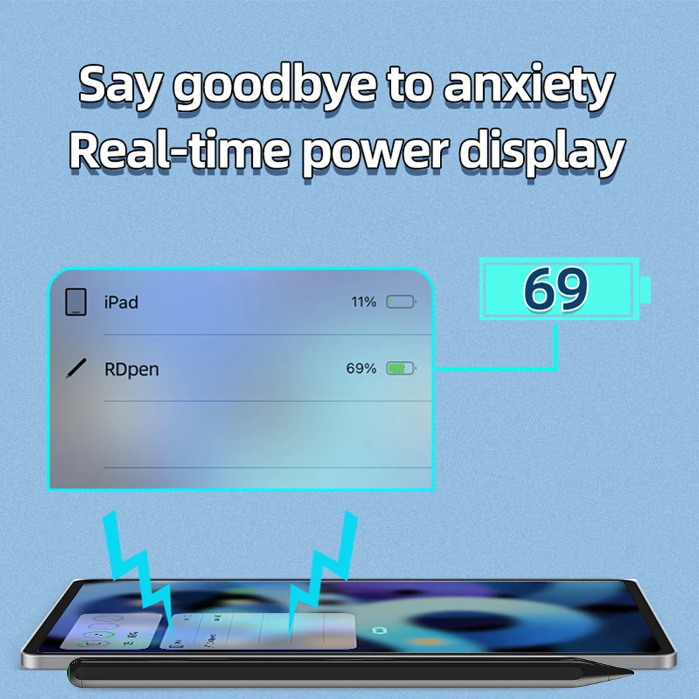 Stylus kapasitif iPad, untuk 2018-2024 iPad pengisian daya magnetik untuk iPad Pro 12.9/11/13 inci M4 untuk iPad Air 3/4/5/M2 untuk iPad Mini 5/6th