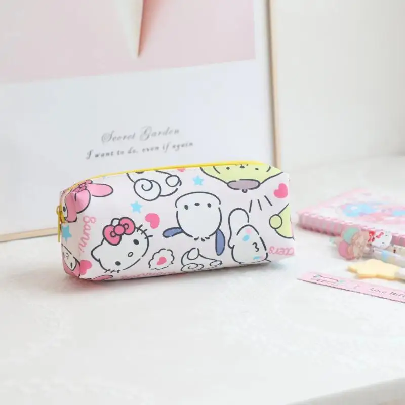 New Kawaii Cute Sanrio Hello Kitty Mymelody Kuromi Kerokero Keroppi Pencil Case Large Capacity Stationery Storage Bag Girl Gift