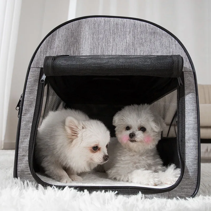 Portable Dog Carrier Bag Pet Car Travel Crates Vehicle Folding Soft Bed Collapsible Kennel House