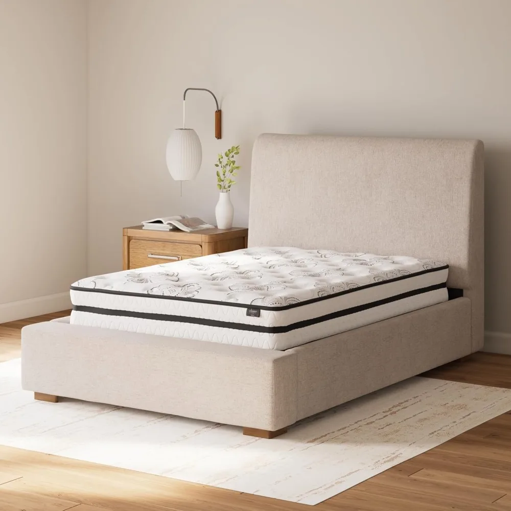 

11 Inch Twin Medium Firm Hybrid Mattress with Cooling Gel Memory Foam for Pressure Relief, Fiberglass Free, Bedroom Mattresses