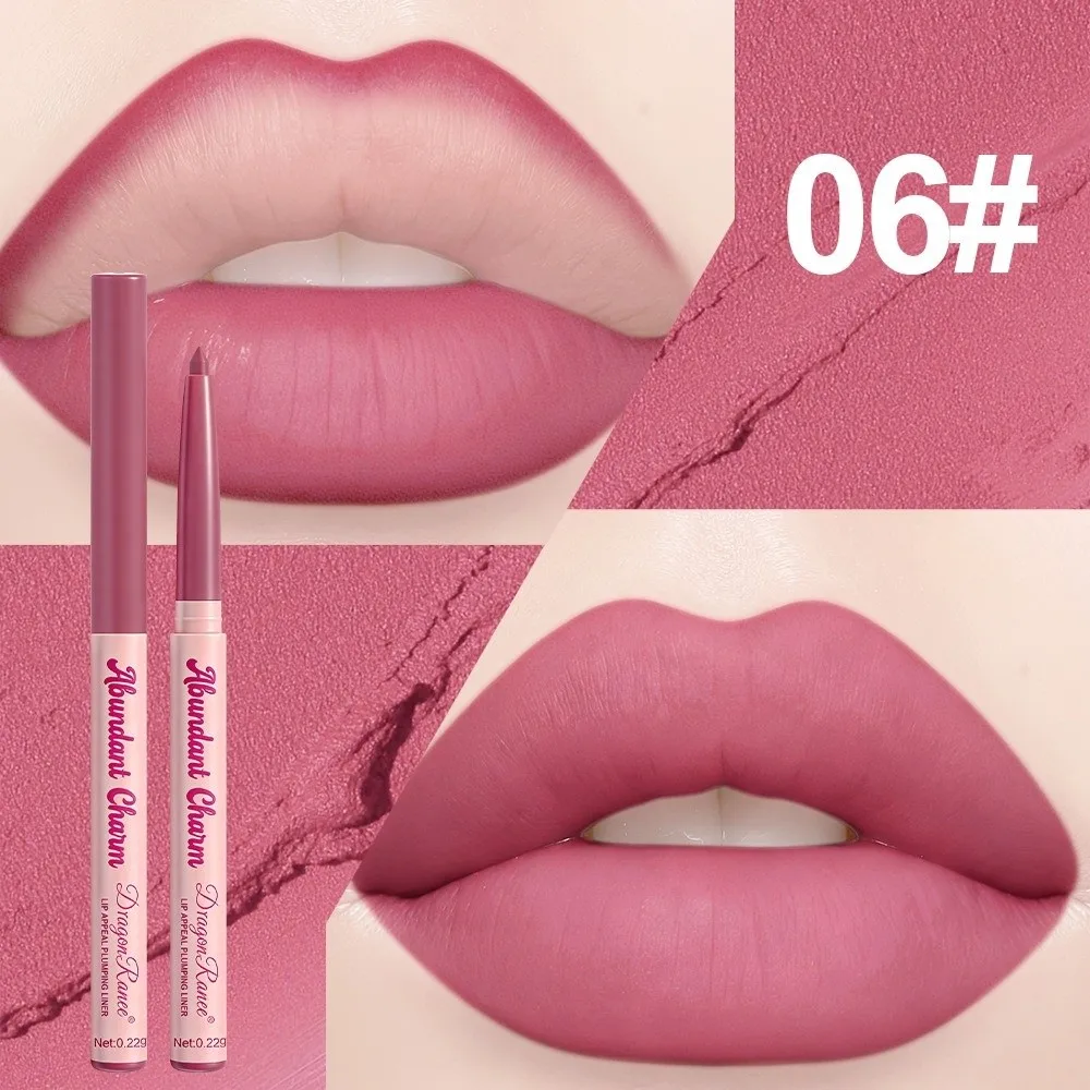 Waterproof Matte Lip Liner Pencil Non-stick Cup Long Lasting Lipstick Pen Smudge-Proof Retractable Design Lip Pencil Cosmetic