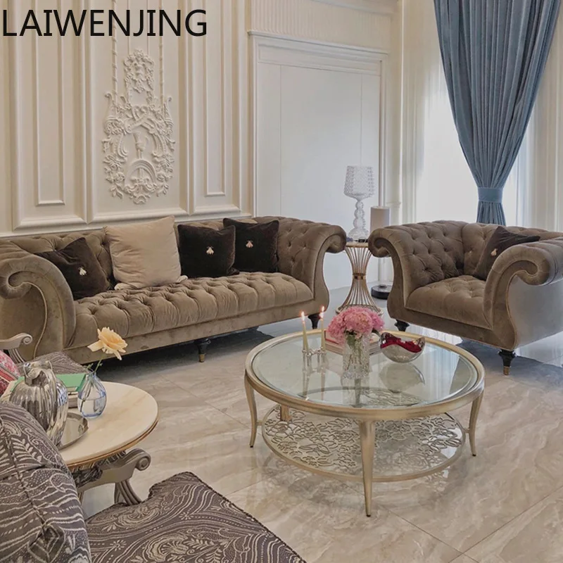 

SGF light luxury solid wood high-end fabric sofa simple buckle sofa