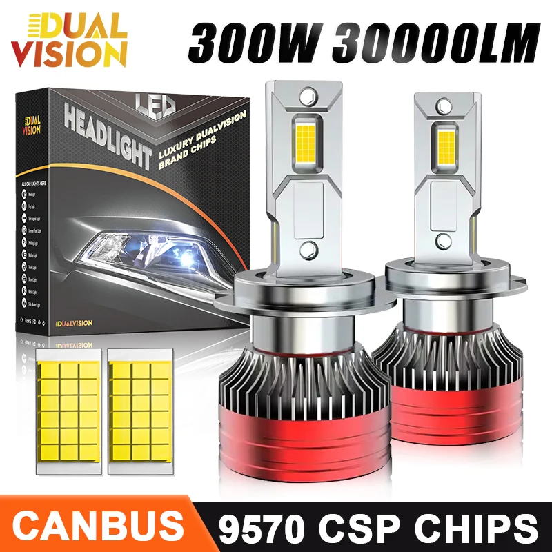 

300W 30000LM H4 H7 LED Headlights 6000K Headlamp H1 Led H11 H8 HB3 9005 HB4 9006 9012 HIR2 H9 Car Light Bulbs Auto 12V Lamps