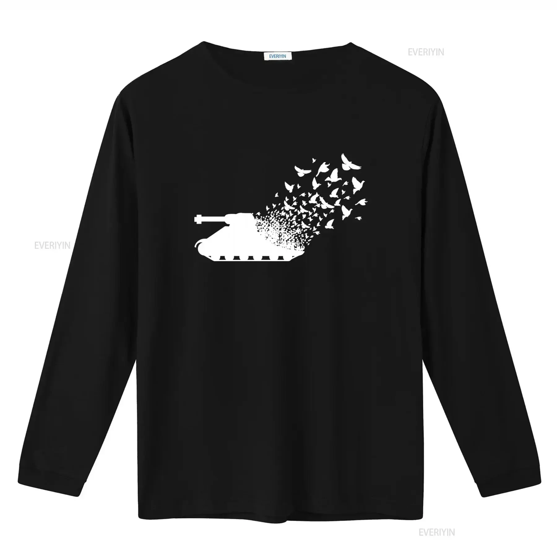 Banksy Style Tank and Doves Peace Mens T Shirt 100 Cotton vintage Washed designer clothes Slightly graphic