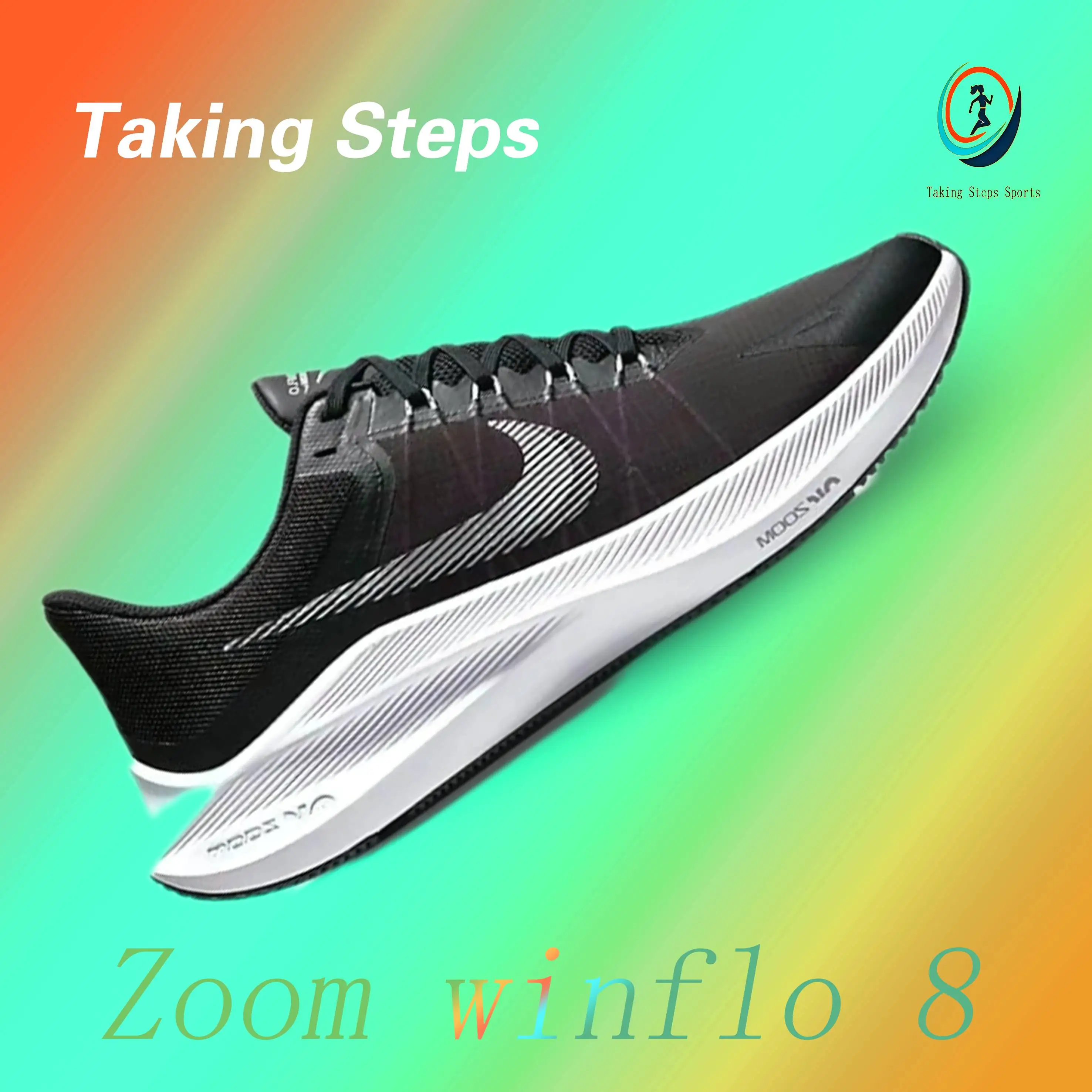 Nike Zoom winflo 8, комфортная амортизирующая мужская и женская повседневная обувь с низким верхом, черно-белый цвет