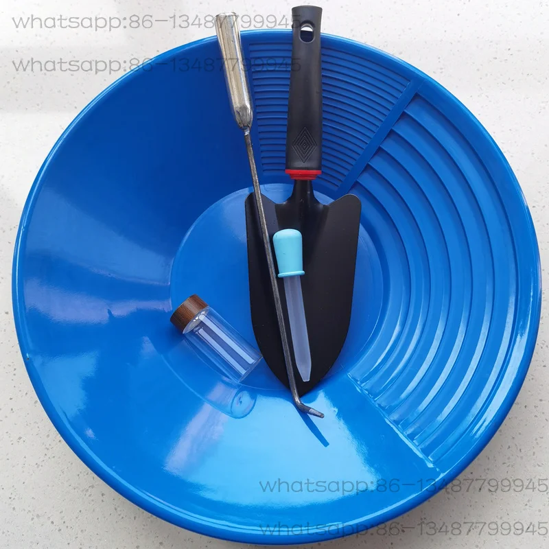 Large 38CM Hand Crank Thickened Rush Basin Outdoor Gold Mine Sand Gold Laundering Rush Sieve Tools Full Set