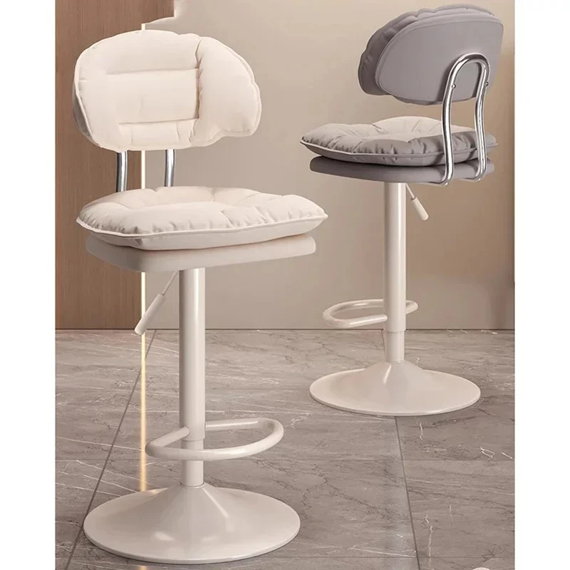 

For Metal Liftable Bar Chairs for Bar Thickened Soft Back Stools Light Luxury Modern Multifunctional High Stools for Front Desk