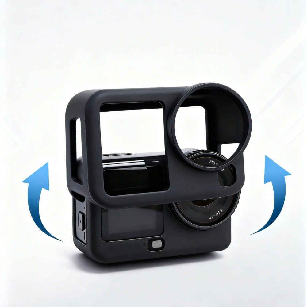 Silicone Protective Case For DJI Action 6 Sports Camera Body Cover With Len Cap Protector Accessory Shockproof Scratch-Resistant