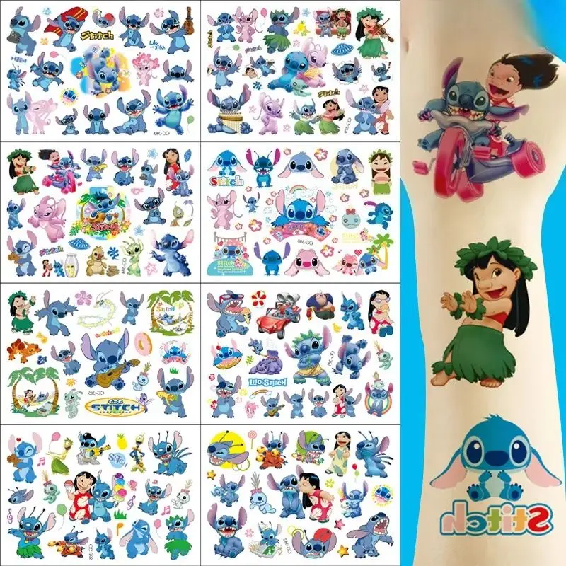 

Stitch Tattoo Stickers Waterproof Cute Sticker Birthday Party Supplies Decoration for Kids Reward Toy Christmas Gift