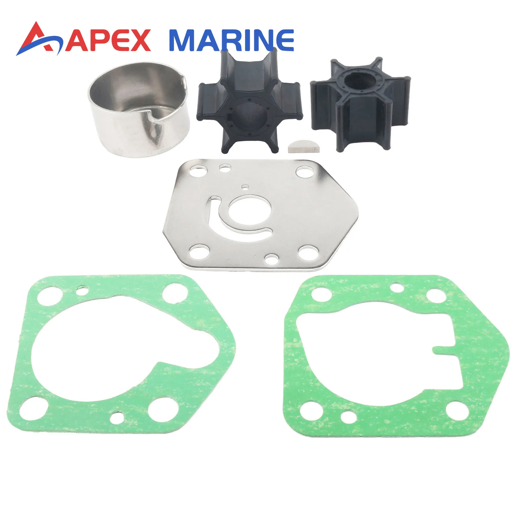 Fits for Suzuki 4-Stroke Outboard 9.9HP DF9.9A 2010+ Boat Motor Engine Water Pump Service Kit with 2 Impellers and Insert Cup