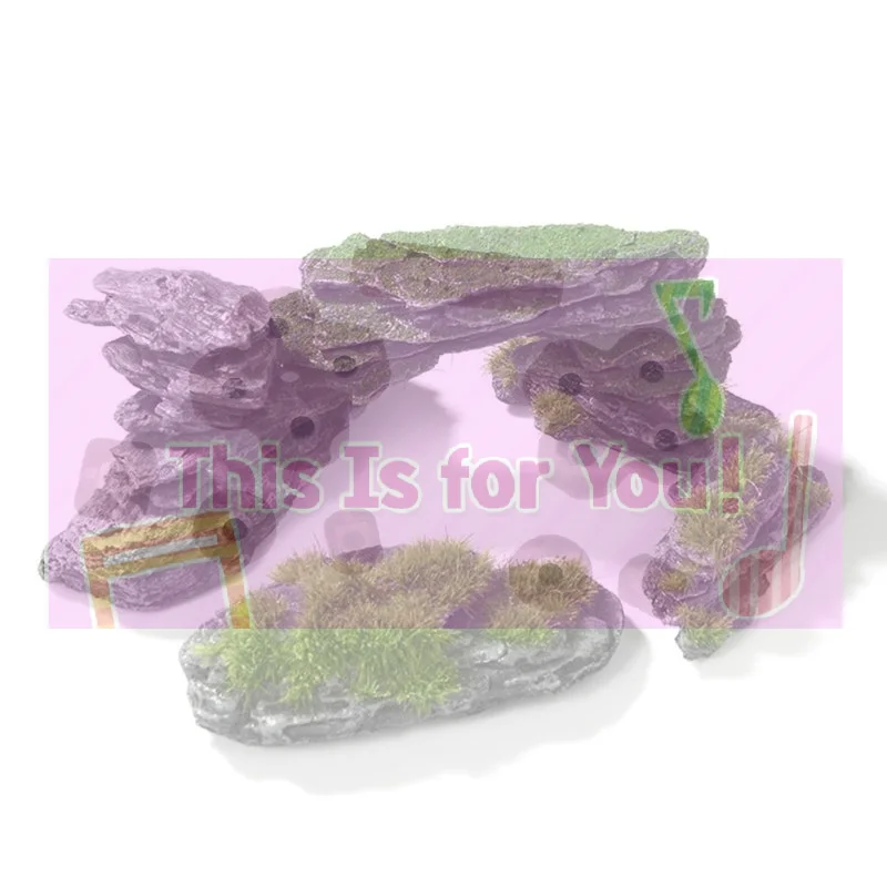 【MA】1/5Pcs 3.5-8cm Length Mini Moss Covered Forest Rock Model Irregular Simulation Rock For Micro-landscape Outdoor Decoration