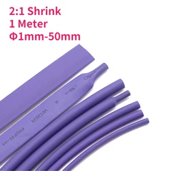 1 Meter Purple Heat Shrink Tube 2:1 Shrink Ratio Polyolefin Insulated Cable Sleeve Φ1mm-50mm