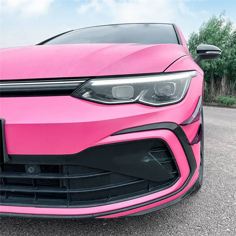 Car Bright Black Front Bumper Side Splitter Spoiler Trim Fog Light Canard for VW Golf MK8 Standard GTI Rline 2021-2023