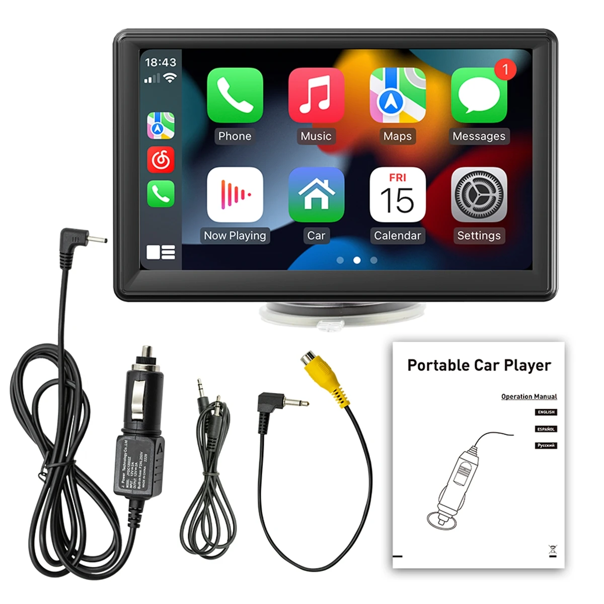 7in Car MP5 Stereo Radio Adjustable GPS Navigation Head Unit Built-in Speaker Carplay Android Auto Car Multimedia Player