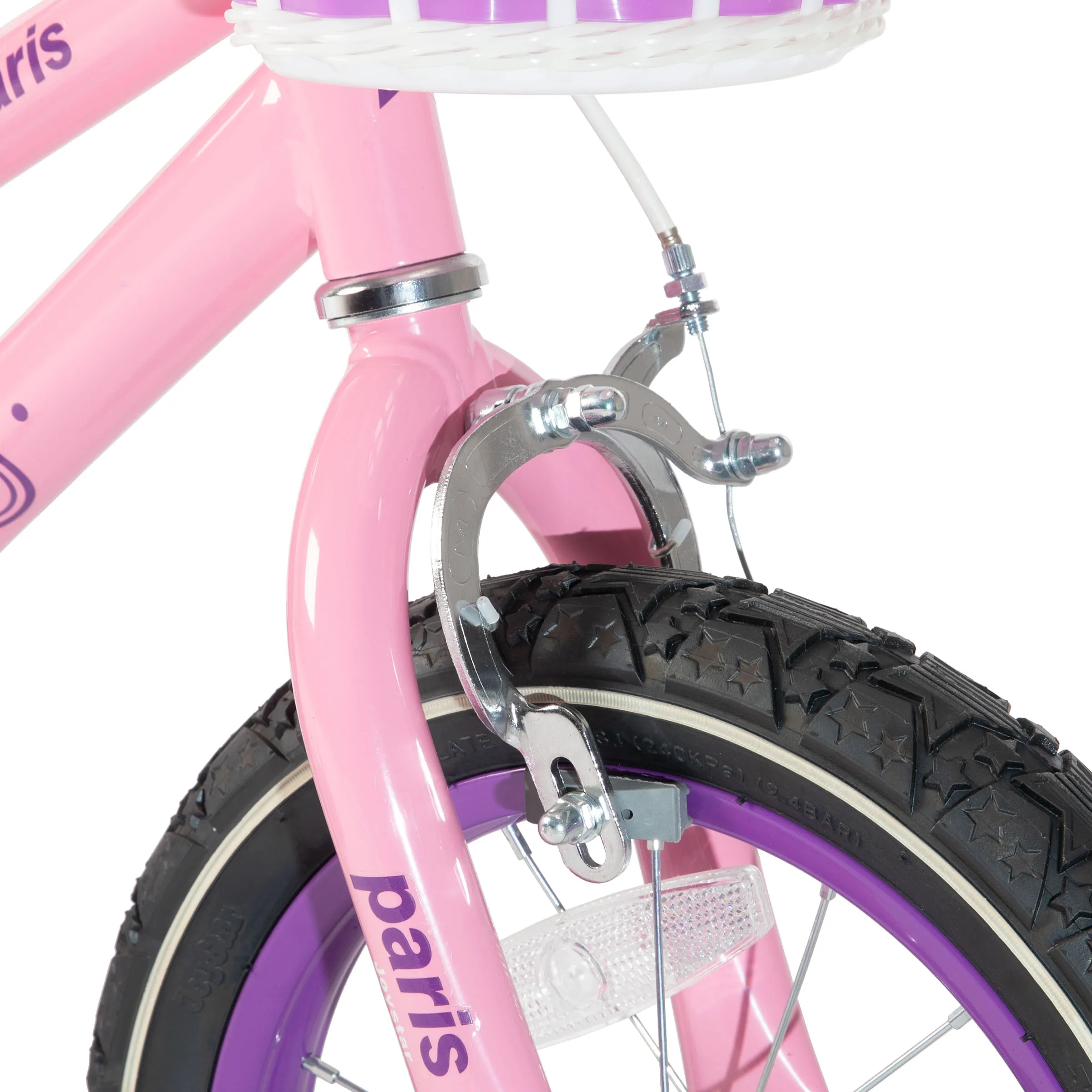 JOYSTAR Paris Girls Bike 14-20 Inch Training Wheels Handbrake Basket Kids Bicycle Ages 3-10Y view 4