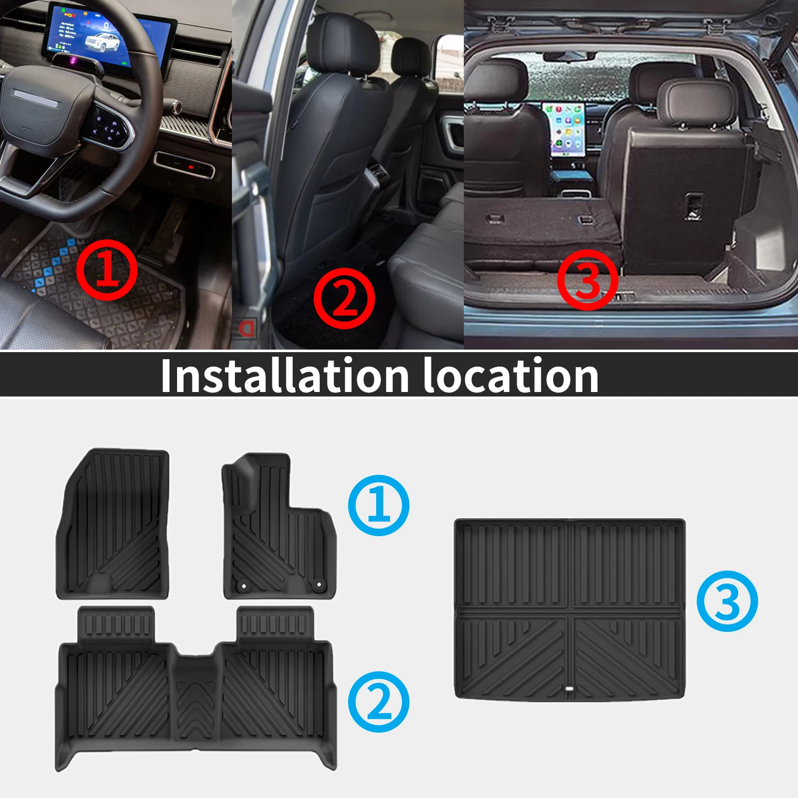 for JAECOO 5 J5 EV 2025 2026 Custom Eco-Friendly All-Weather Waterproof TPE Floor & Trunk Mats (Not Fit For Left Hand Drive)