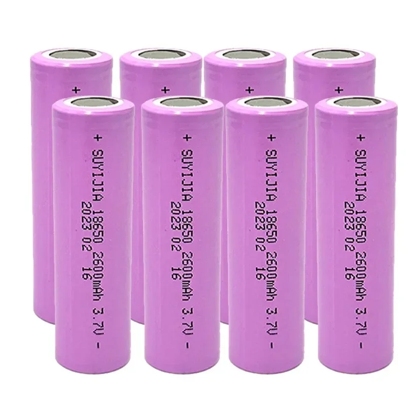 18650 3.7V 2600mAh Real Capacity Rechargeable Li-ion Battery Suitable for Flashlights Electronic Toys Aircraft Models LED Lights