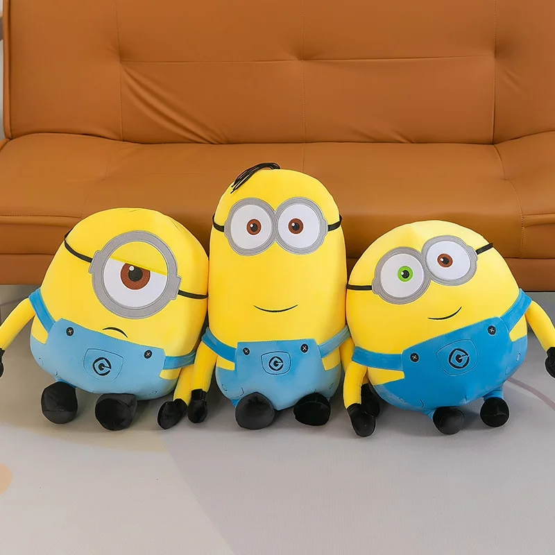 

Мягкая плюшевая кукла-компаньон 30/40 см в желто-синих комбинезонах в стиле кавайных миньонов Стюард и Боб, подушка для сна и дивана, подарок для пары