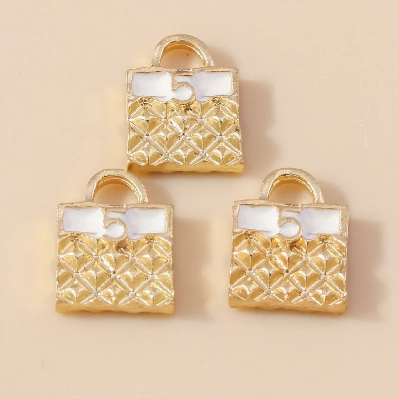 Leslie exquisite 10 stücke Marke Design Kristall Tasche Handtasche Anhänger für Armbänder Ohrringe hand gefertigten Schmuck Herstellung Zubehör – Detail 3
