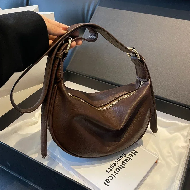 

2025 Crossbody Bags for Women Large Capacity Luxury Handbags Solid Soft Shoulder Bags Female Casual Travel Hobos Bag Vintage Sac