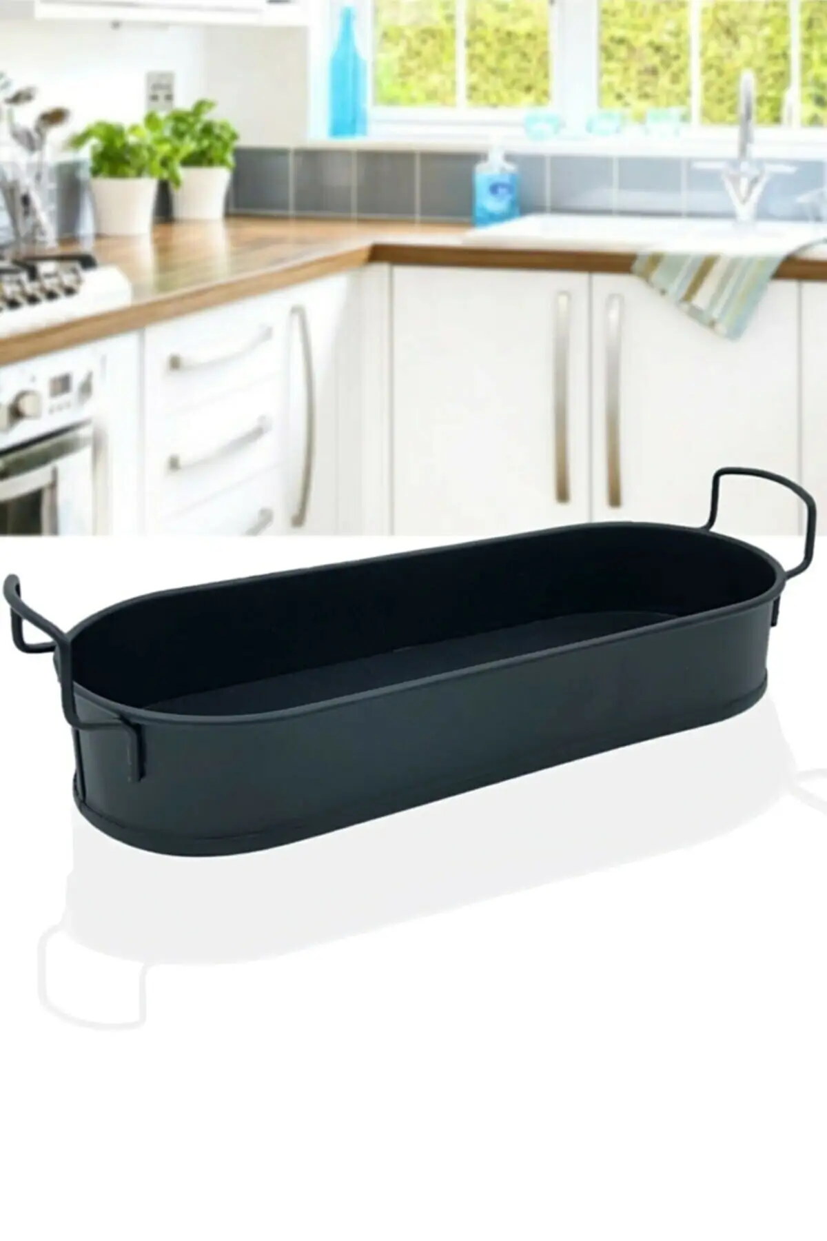 

DOLBOVI 35cm luxury Metal Black Sunumluk Oval tray поднос plateau luxury