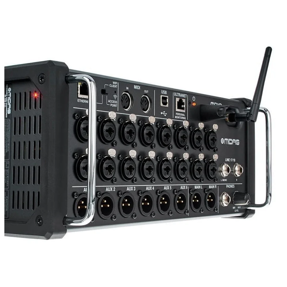 Midas MR18 18-Input Digital Rackmount Mixer for iPad/Android Tablets with 16 Preamps, WiFi Module and USB Audio Interface