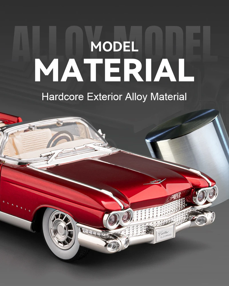 1:24 Eldorado EVO Miniature Toy Sports Car Models Alloy Diecast Sound Light Doors Opened Pull Back Sports Cars for Boys Gifts