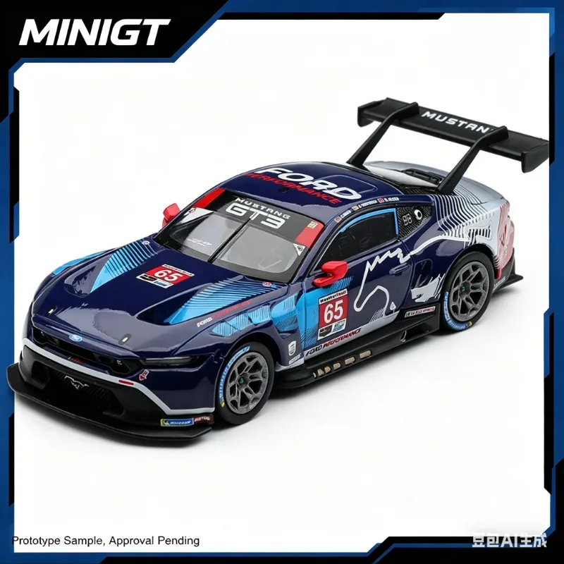 

MINIGT 1:64 Ford Mustang GT3 # 65 IMSA Champion Car 1240 Alloy Car Model 1240, Simulation Static Ornament, Adult Collectibles