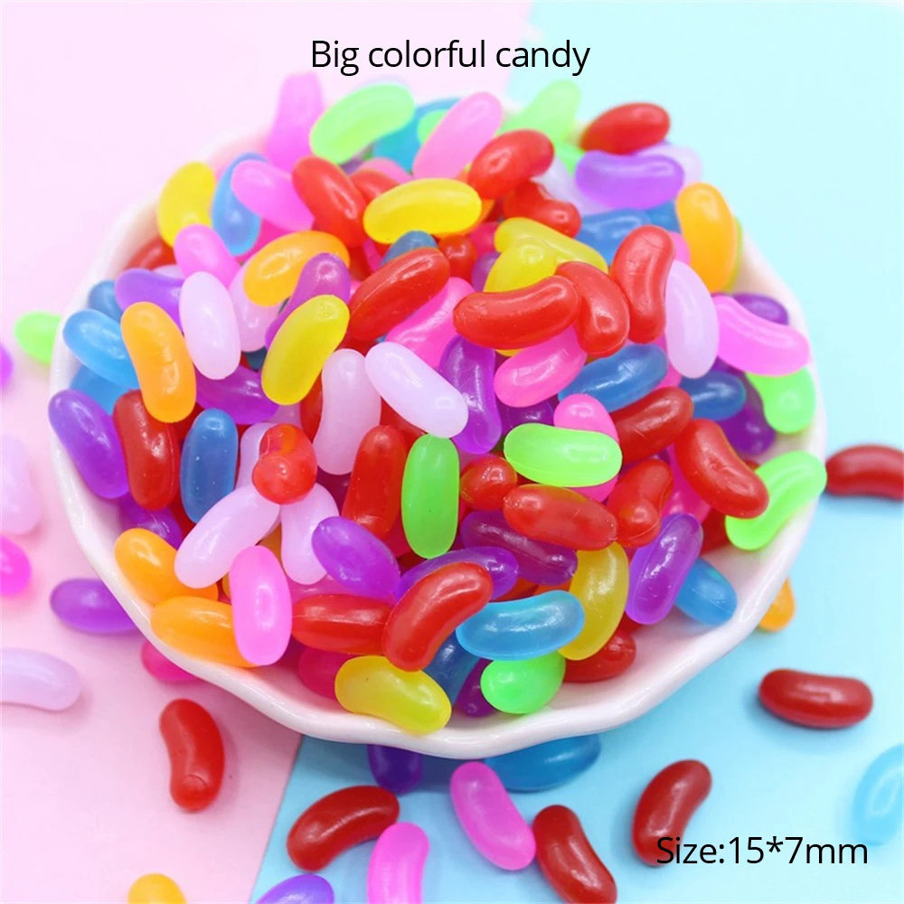 20PCS Cute Soft Rubber Children toys DIY Dollhouse Accessory Tiny Pill Crafts Making Scrapbooking Rainbow Candy Resin Home Decor