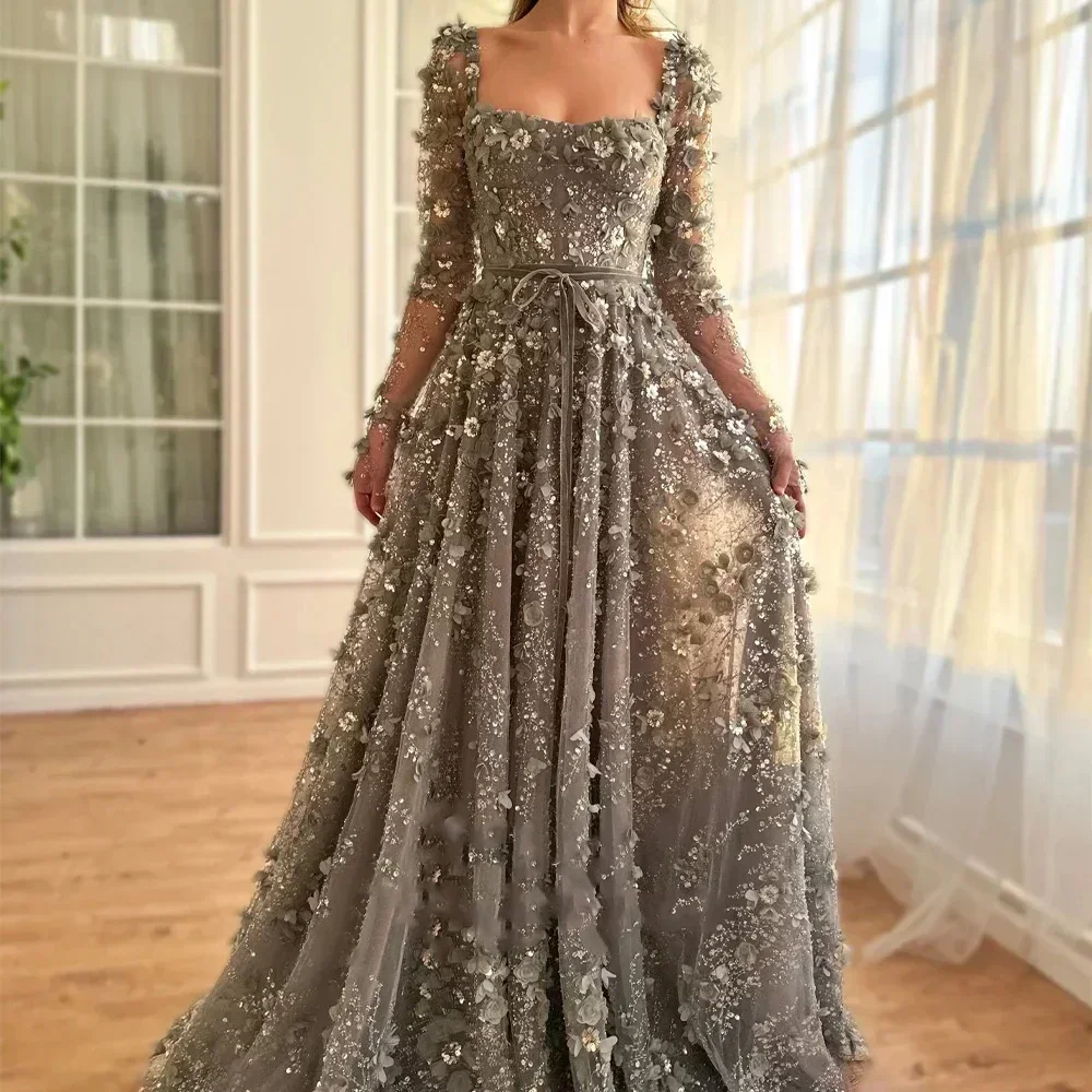 Customized Elegant A Line Party Dresses Sexy Floor-Length Evening Gown Exquisite High Quality Occasion Formal Dress for Women image 2