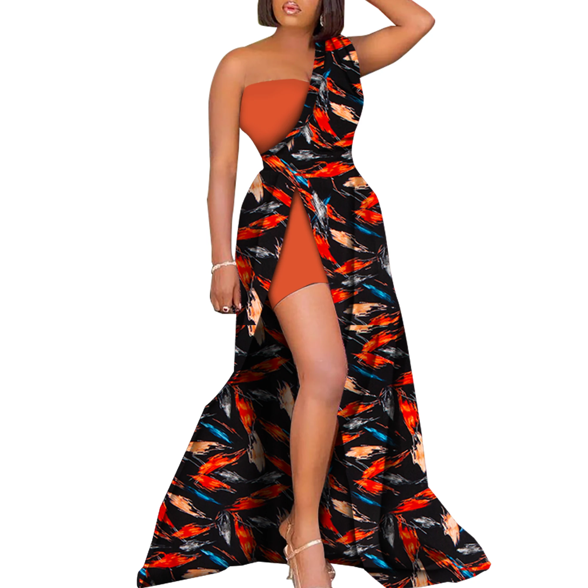 Vestidos africanos para mujer, vestido estampado africano Sexy para fiesta/noche, ropa tradicional africana para mujer WY722