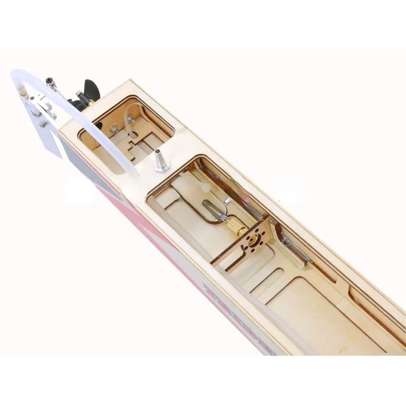 Model Kit Wooden Shrimp Boat Brushless Electric Boat Assembly Model with Stickers Upgraded Copper Paddle