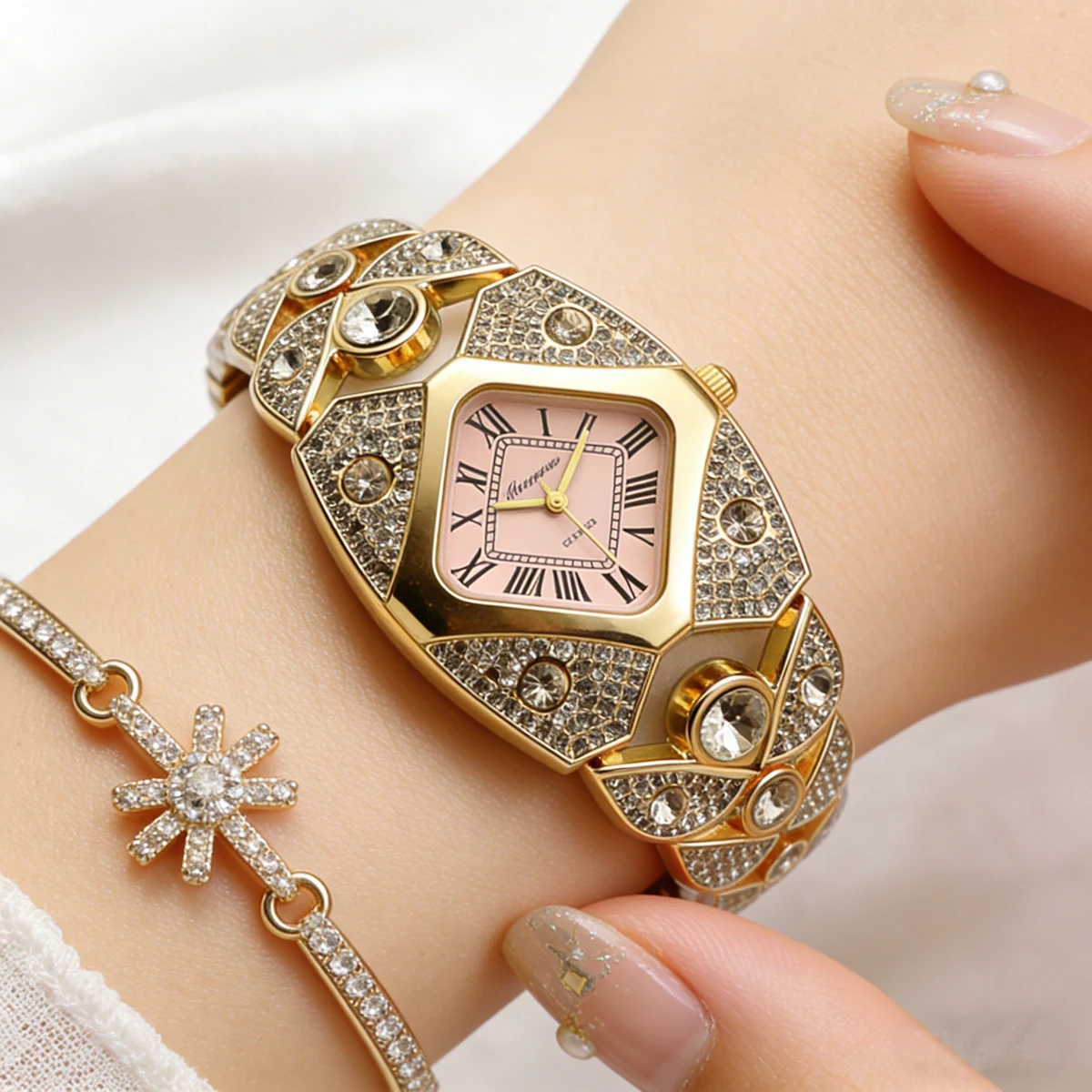 Damski zegarek kwarcowy z bran – Jewelry Diamond Watches recenzja i cena