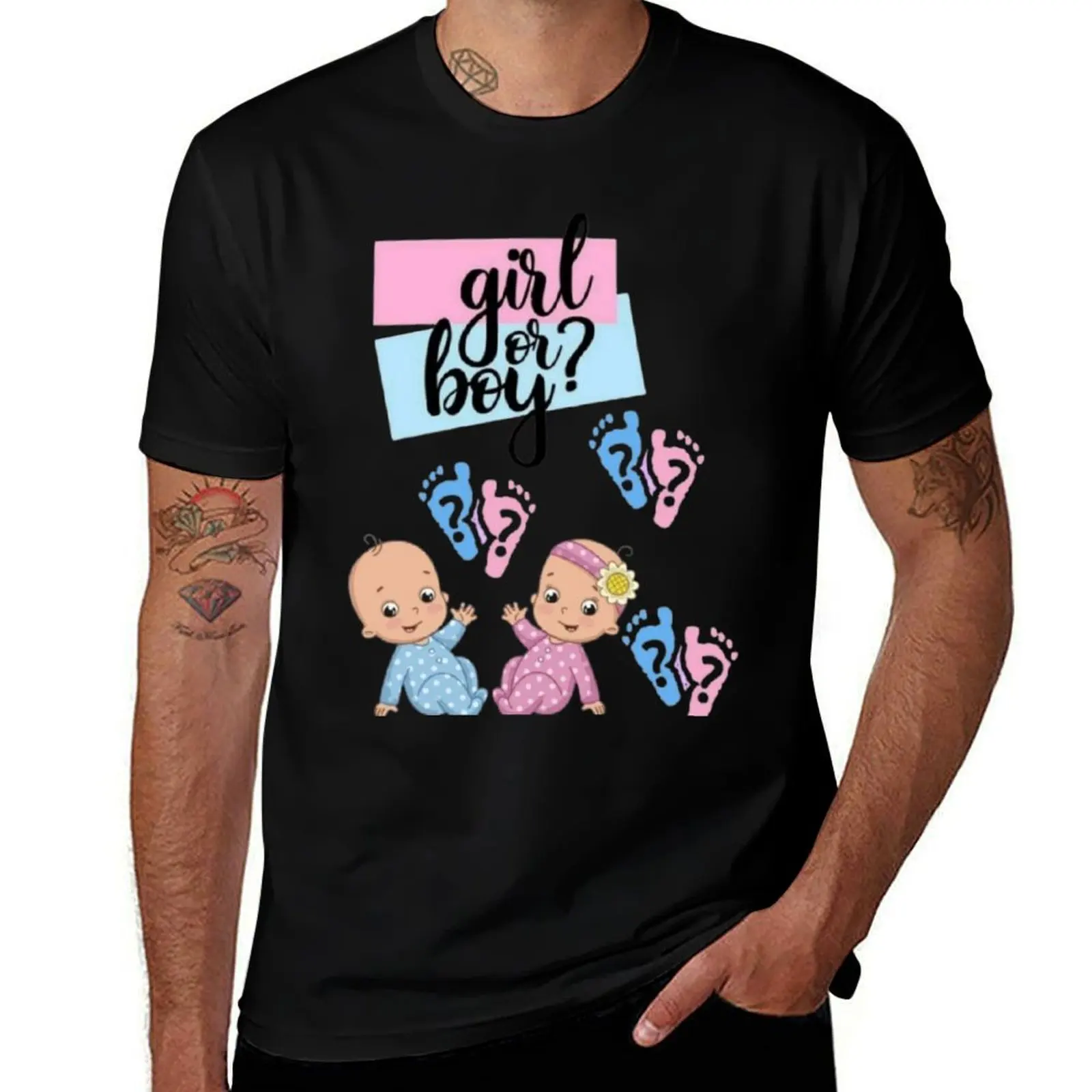 Gender Reveal fille ou gar?on ? T-Shirt Casual Simple Design Short Sleeve Shirt T-Shirt