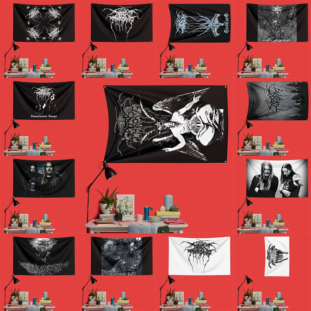 Darkthrone Inspired Rock Music Flag 3x5 FT 90x150cm Polyester Decorative Banner Tapestry For Music Fans Bedroom Wall Decoration
