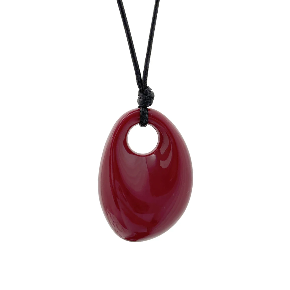 

Полудрагоценный камень, кулон из смолы, ожерелье овальной формы, ювелирное ожерелье с кристаллами и камнями для мужчин и женщин, регулируемая веревка